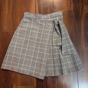 MAX & Co. Academia A-Line Wrap Pleated Plaid Skirt Size 00